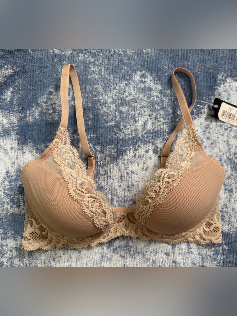 NWT Natori Beige Lace-Trim T-Shirt Underwire Bra size 32C